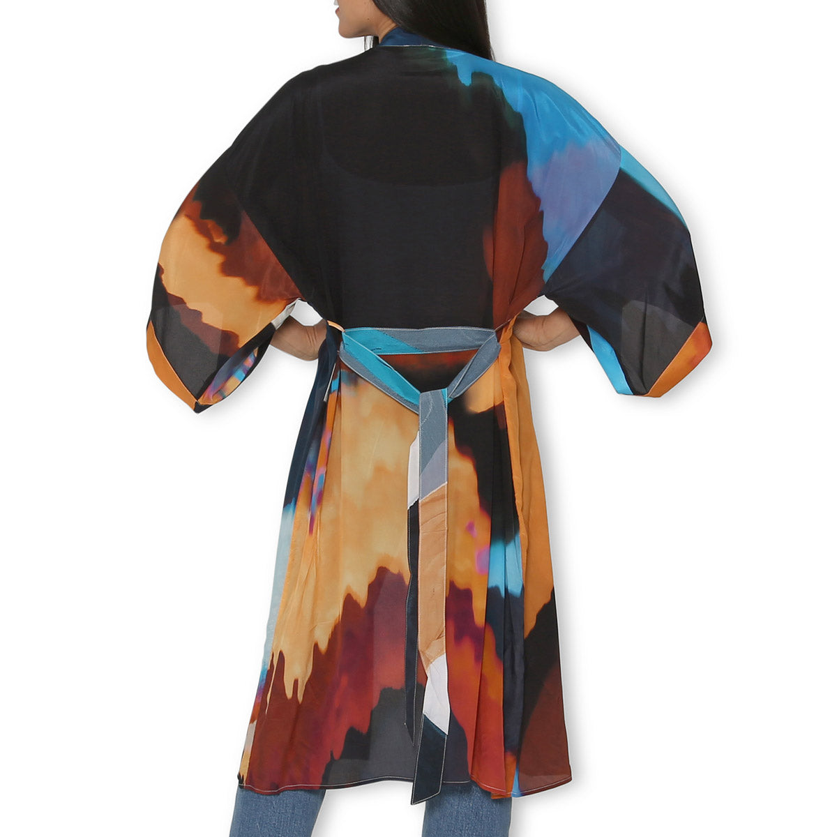 The Artists Label 'Awaken My Heart' Silk Kimono Robe