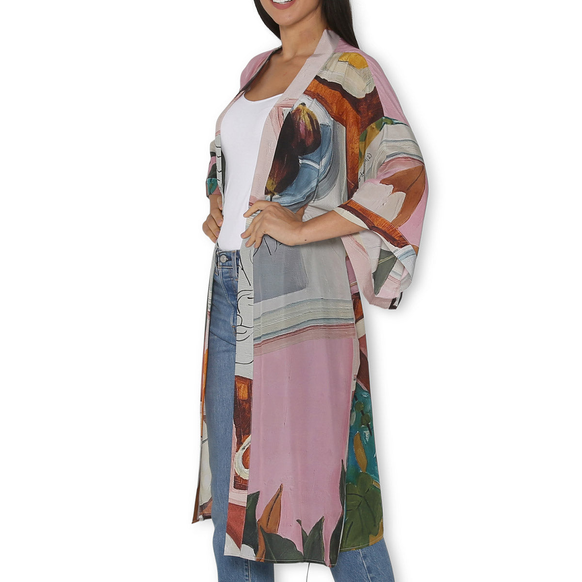 The Artists Label 'Southern Magnolias' Silk Kimono Robe