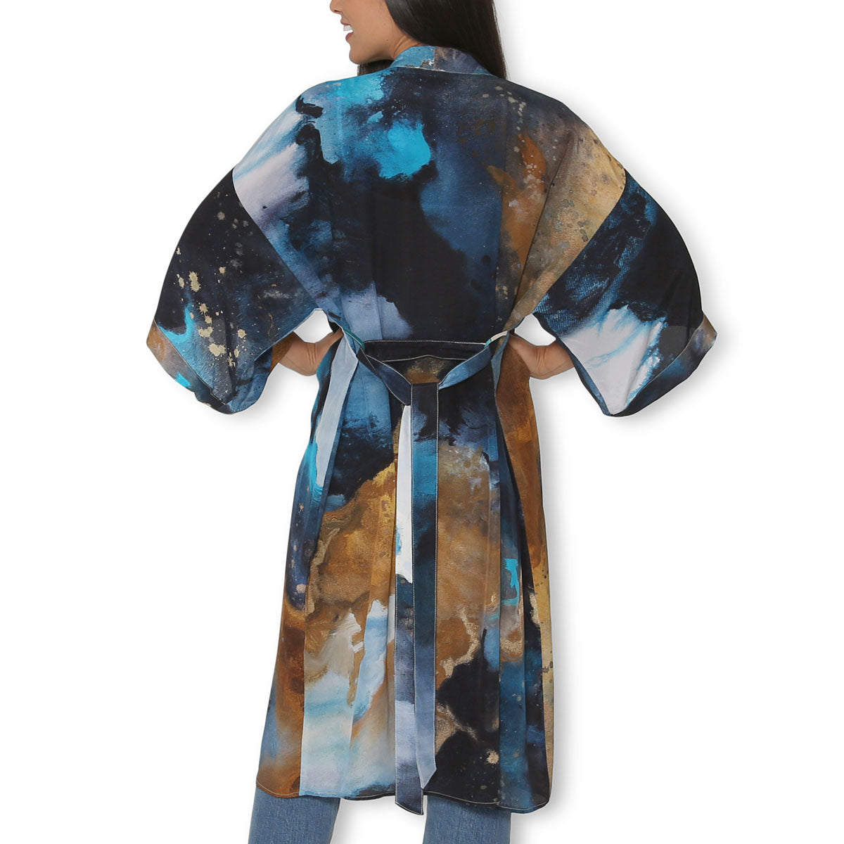 The Artists Label 'Transcend' Silk Kimono Robe