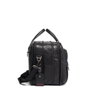 Tumi Alpha Leather Organiser Laptop Brief - Black