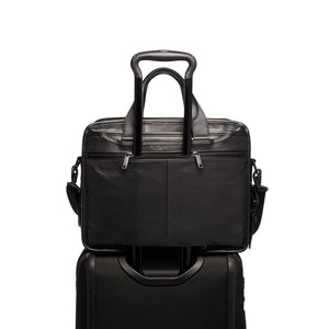 Tumi Alpha Leather Organiser Laptop Brief - Black