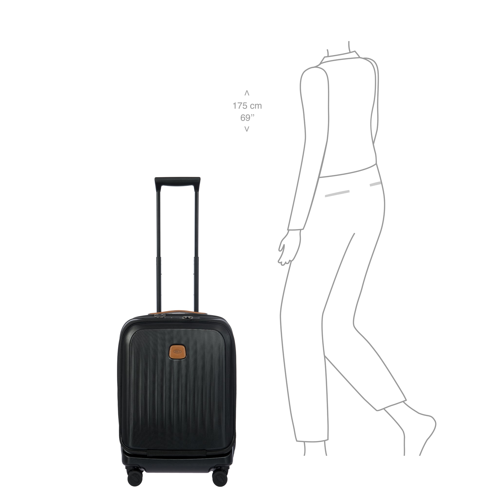 Bric's Taormina Ultralight Cabin Trolley with Pocket - Black (Pre-Order)