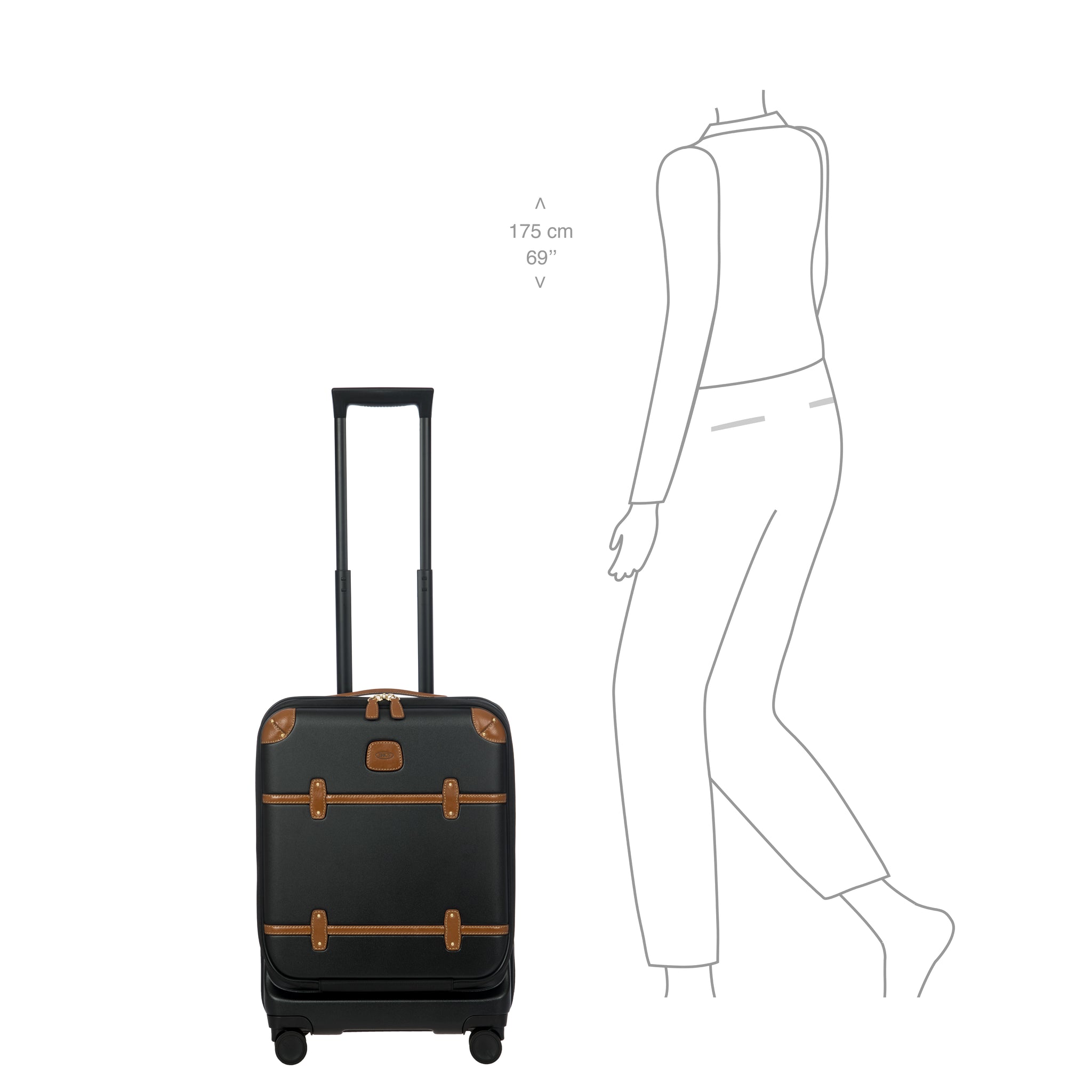 Bric's Bellagio Cabin Trolley with Pocket - Black - Pre Order