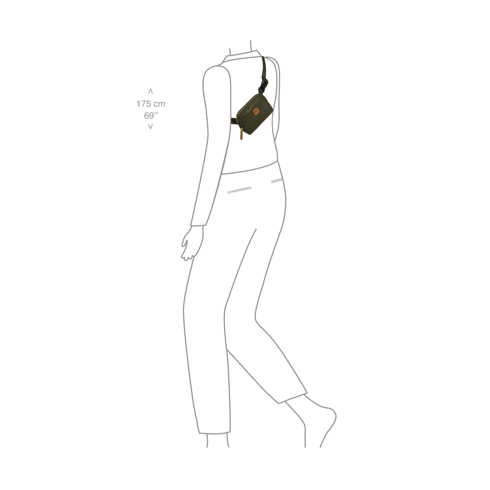 Bric's X-Collection Compact Waist Bag - Olive - Pre Order