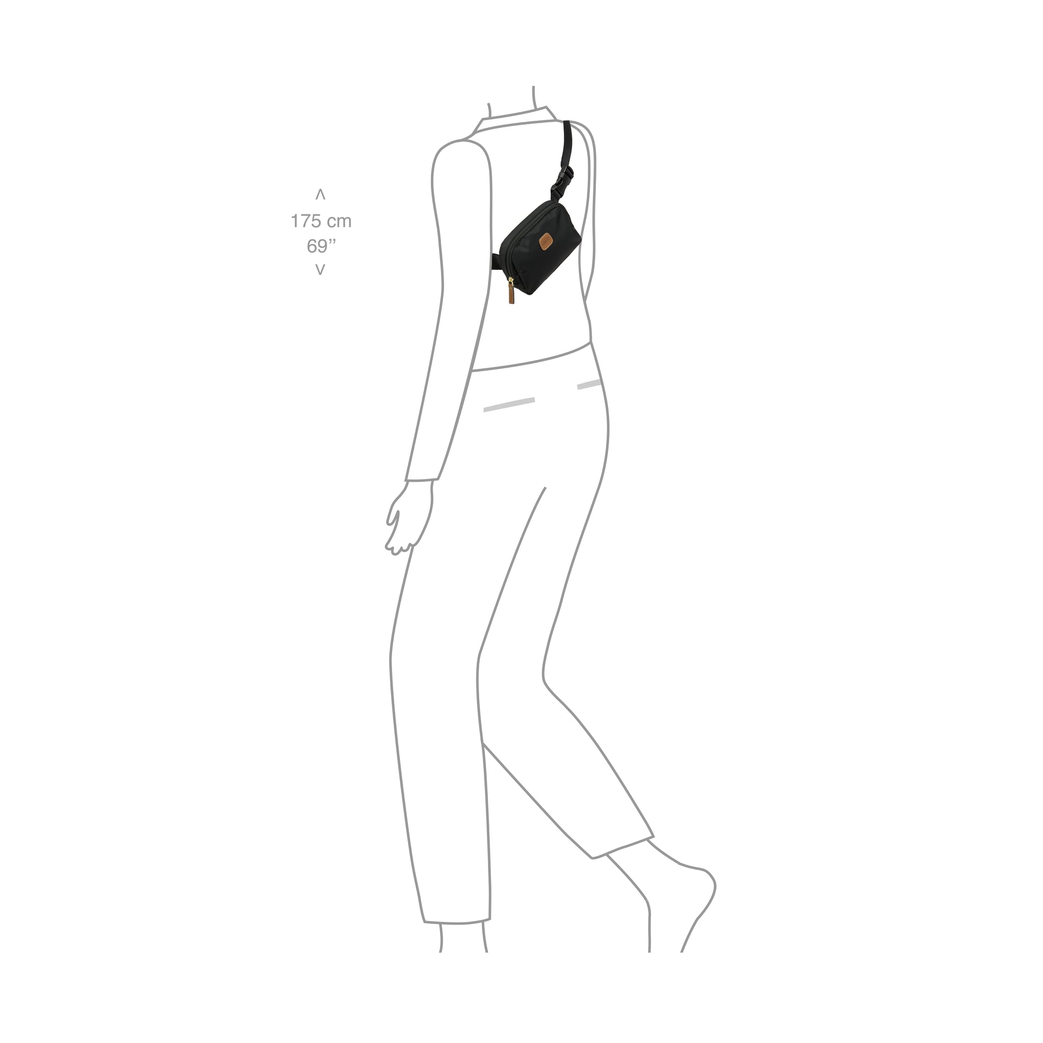 Bric's X-Collection Compact Waist Bag - Black - Pre Order