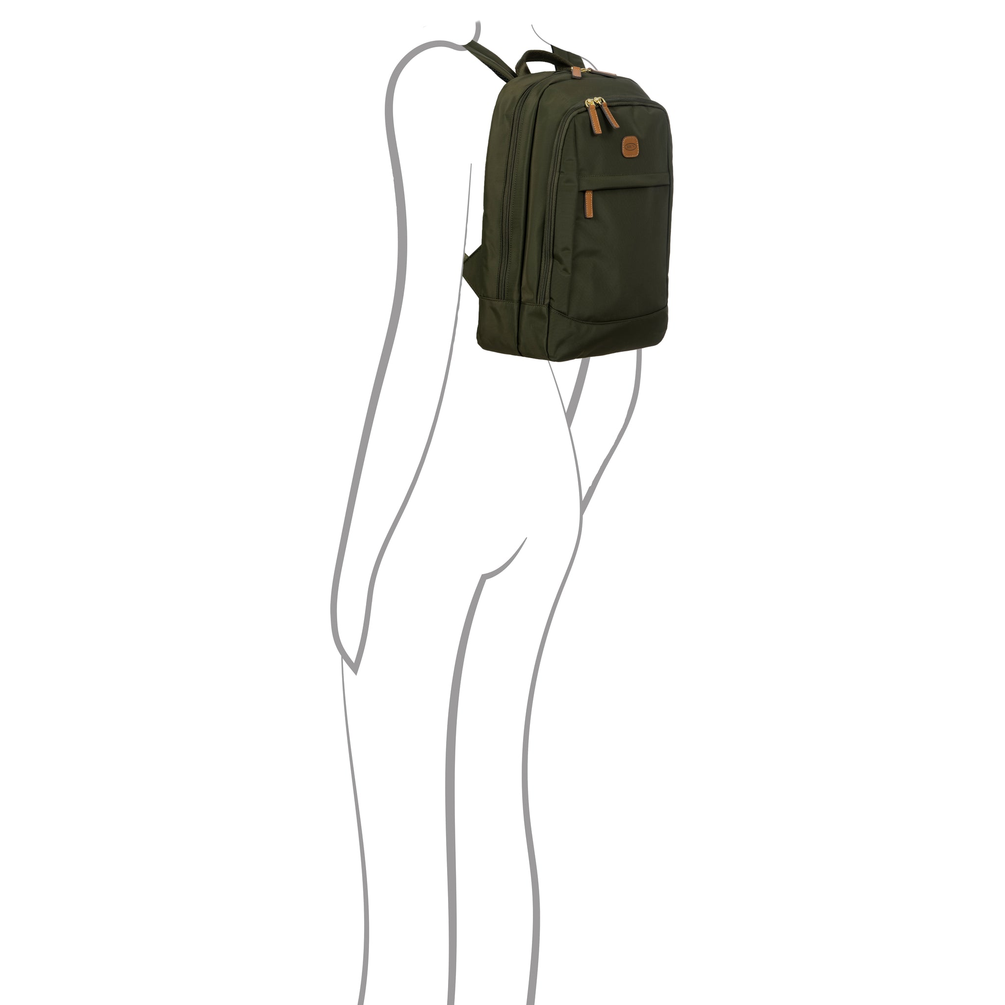Bric's X-Travel Slim Zip Backpack - Olive - Pre Order