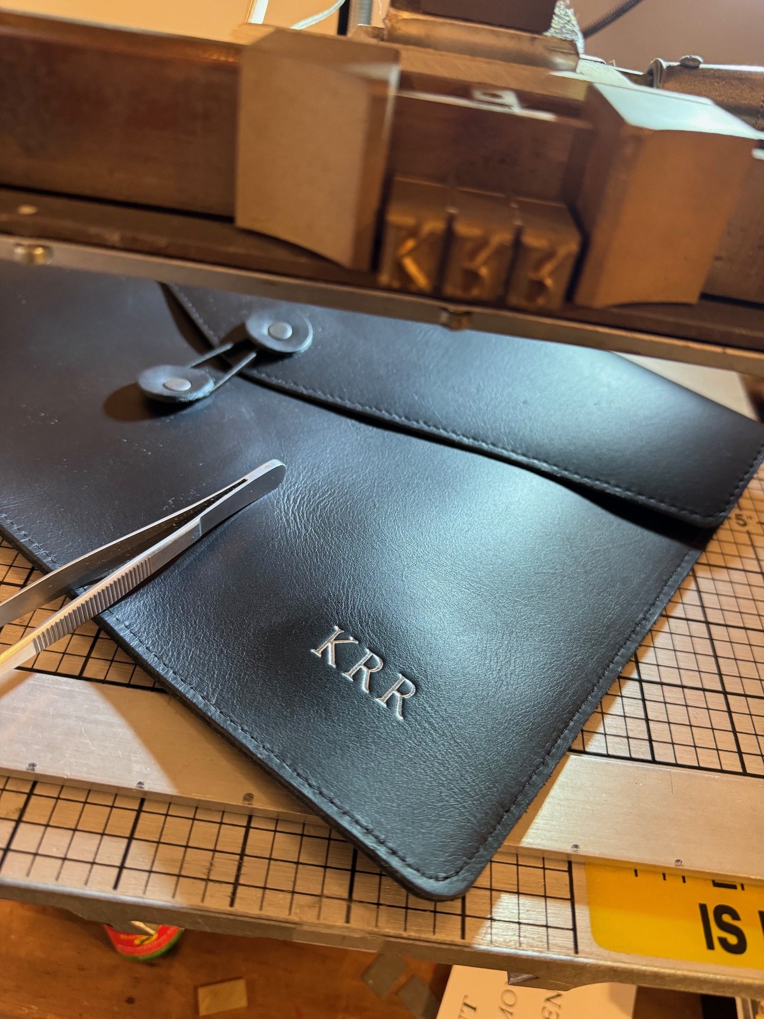 Hunt x Corban & Blair Leather Envelope - Black