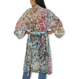 The Artists Label 'Streets Of Milano' Silk Kimono Robe