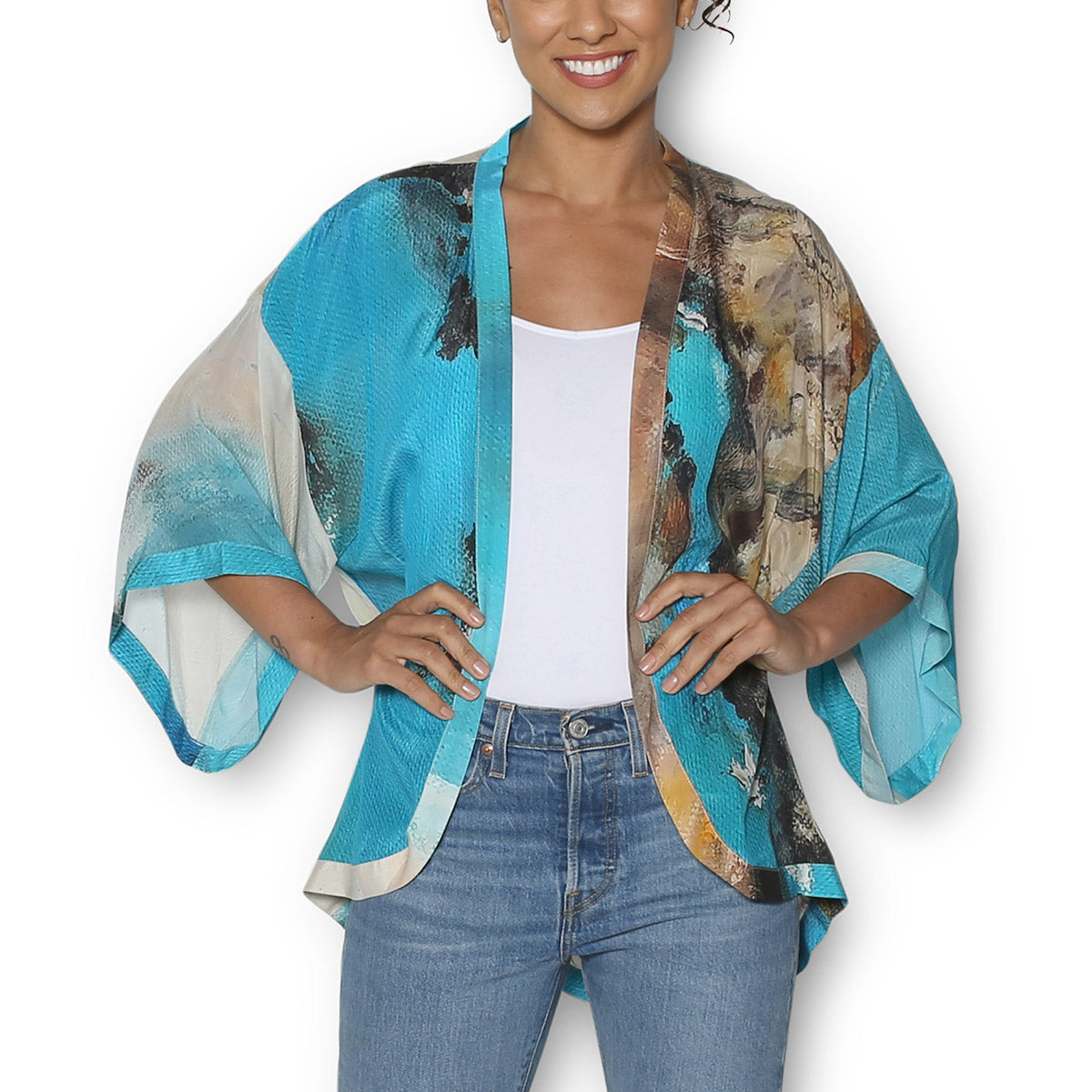 The Artists Label 'Holiday at Green's Pool' Silk Kimono