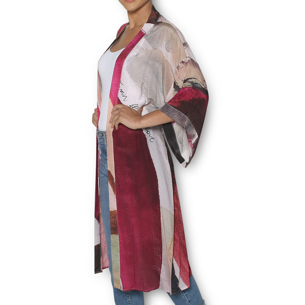 The Artists Label 'Autumn Flow' Silk Kimono Robe