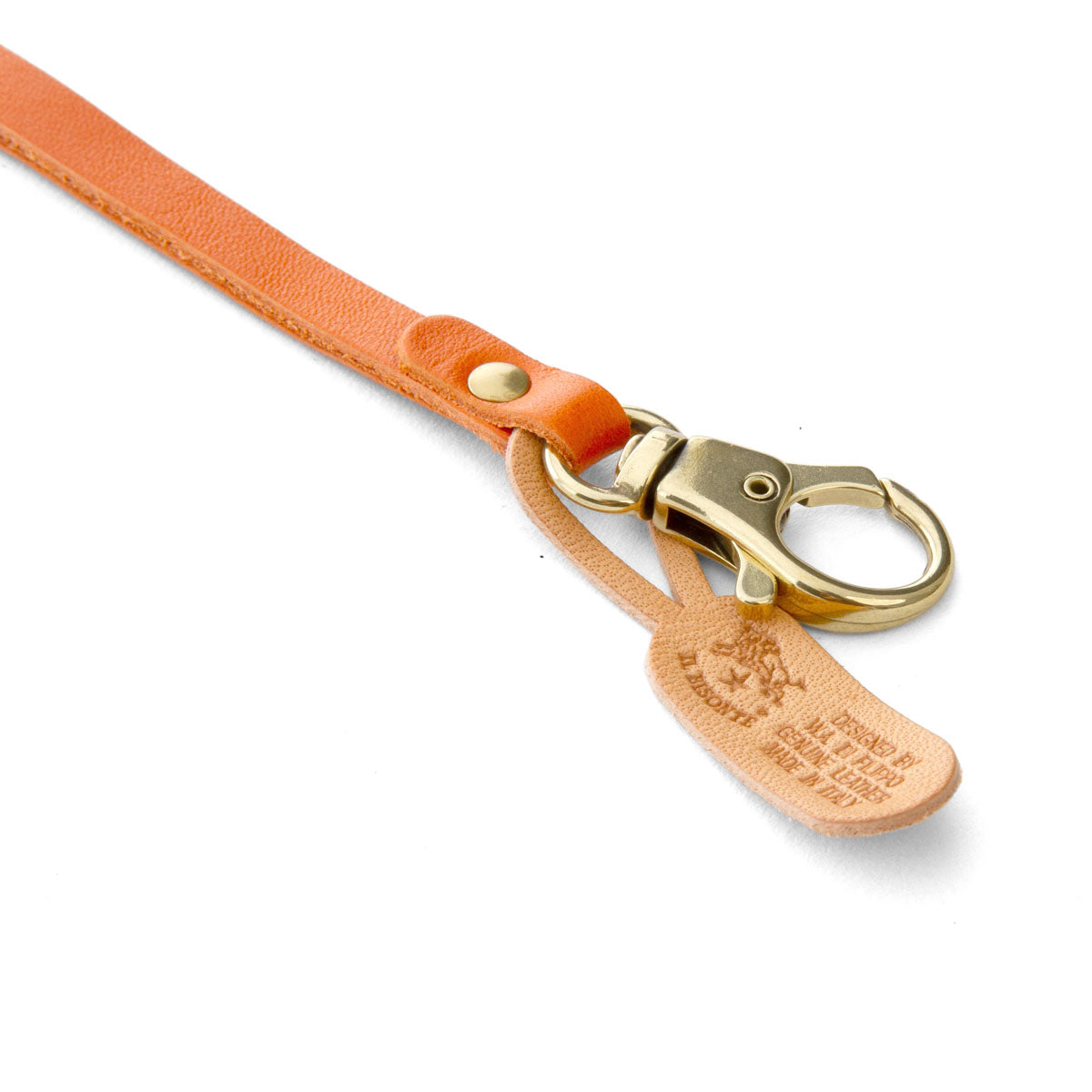 Il Bisonte Leather Lanyard - Orange