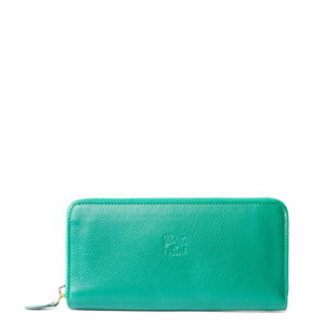 ll Bisonte Zip-Around Wallet - Emerald