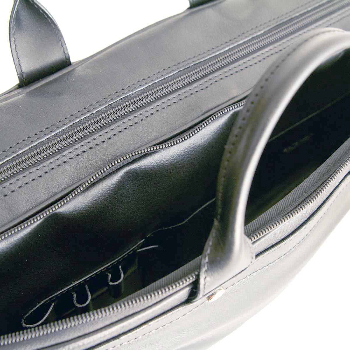 Barantani Two Compartment Zip Brief - Black