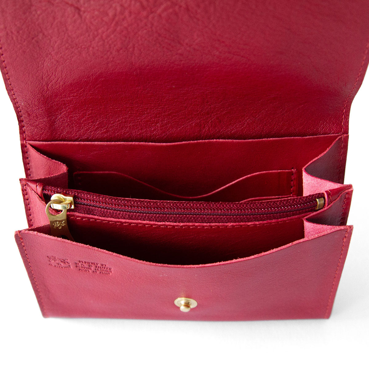 Il Bisonte Compact Wallet - Red