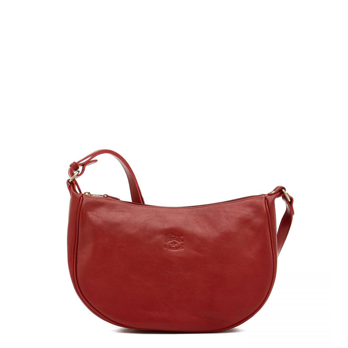Il Bisonte Large Luna Crossbody Bag - Red