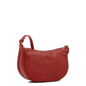 Il Bisonte Large Luna Crossbody Bag - Red