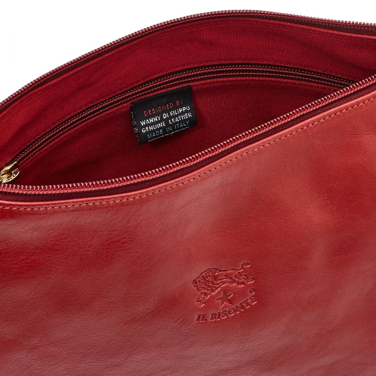 Il Bisonte Large Luna Crossbody Bag - Red
