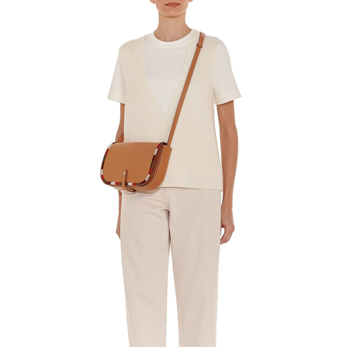 Il Bisonte Piccarda Medium Embroidered Crossbody - Natural