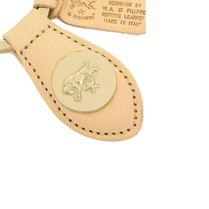 Il Bisonte Medallion Keyring - Natural