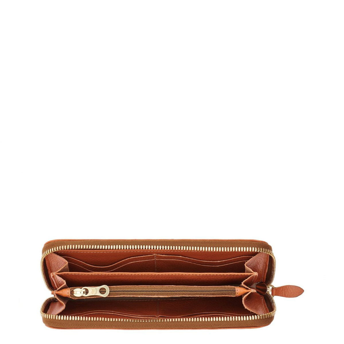 ll Bisonte Zip-Around Wallet - Caramel